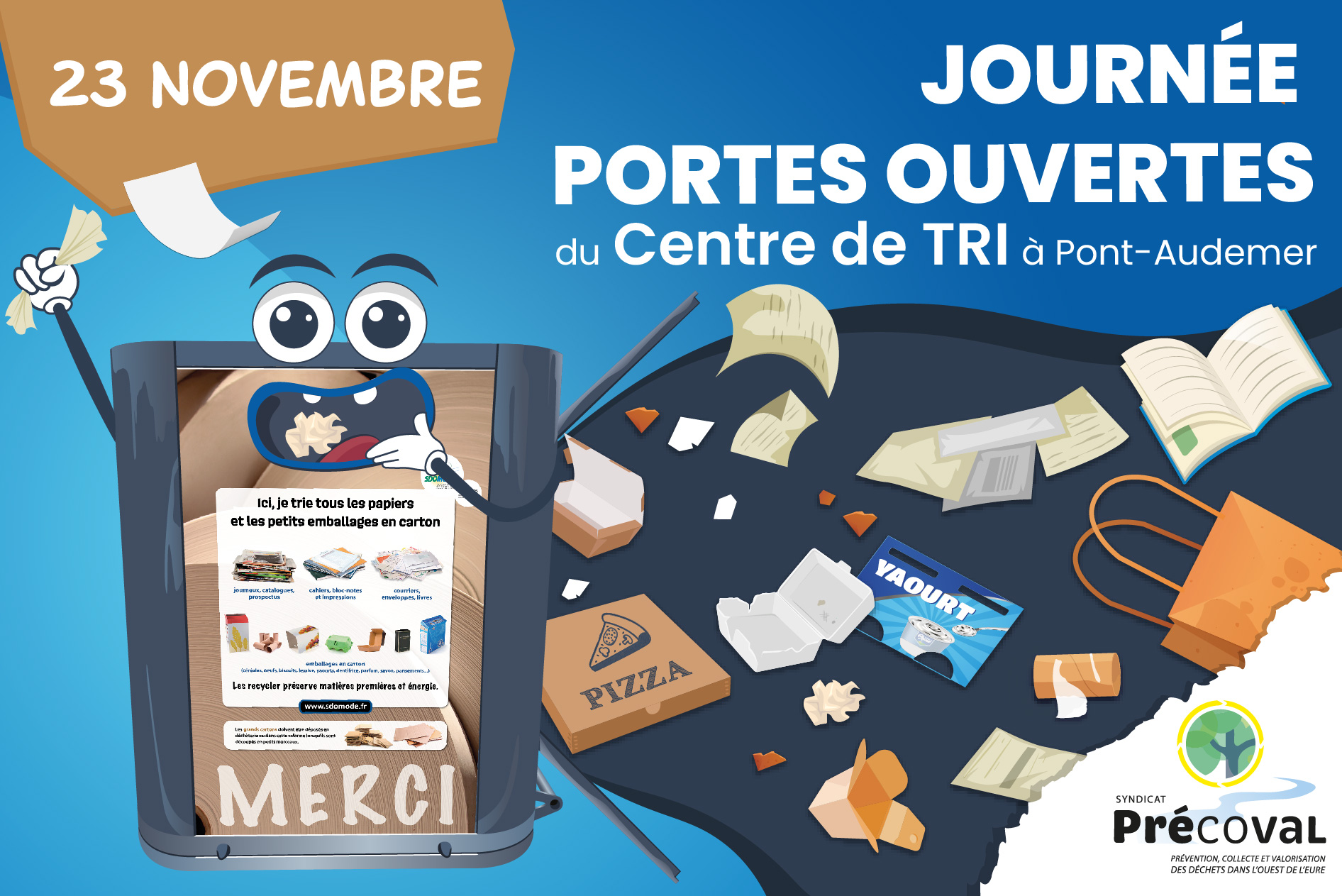 Journée porte ouvertes du centre de tri fibreux à Pont-Audemer