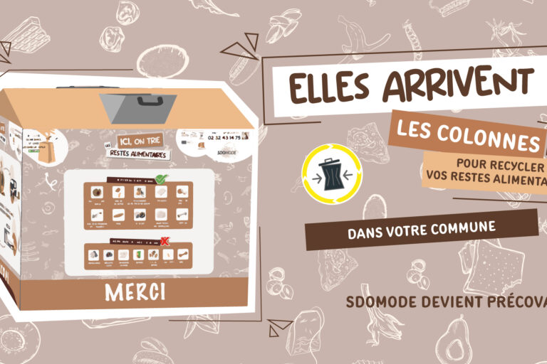 Elles arrivent ! Les colonnes pour le tri des restes alimentaires.