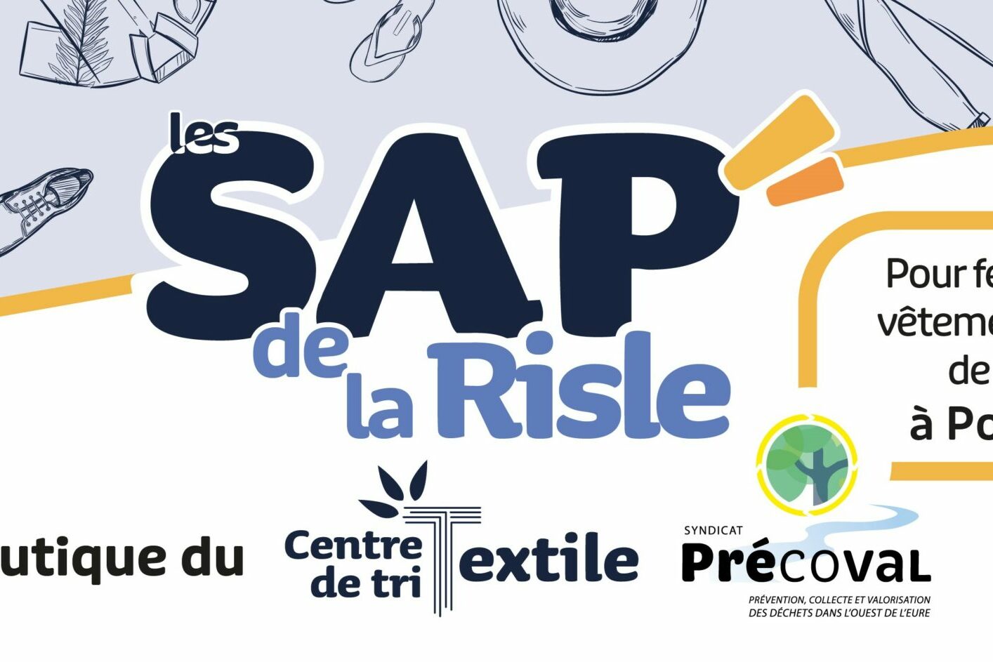 bandeau-fb-sap Les Sap' de la Risle, boutique du centre de tri textile du PRÉCOVAL